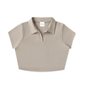V-Neck Lapel Crop Top