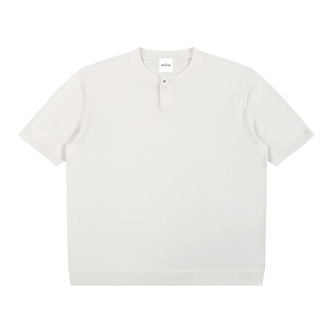 Cotton Knit Short Sleeve Henley T-Shirt