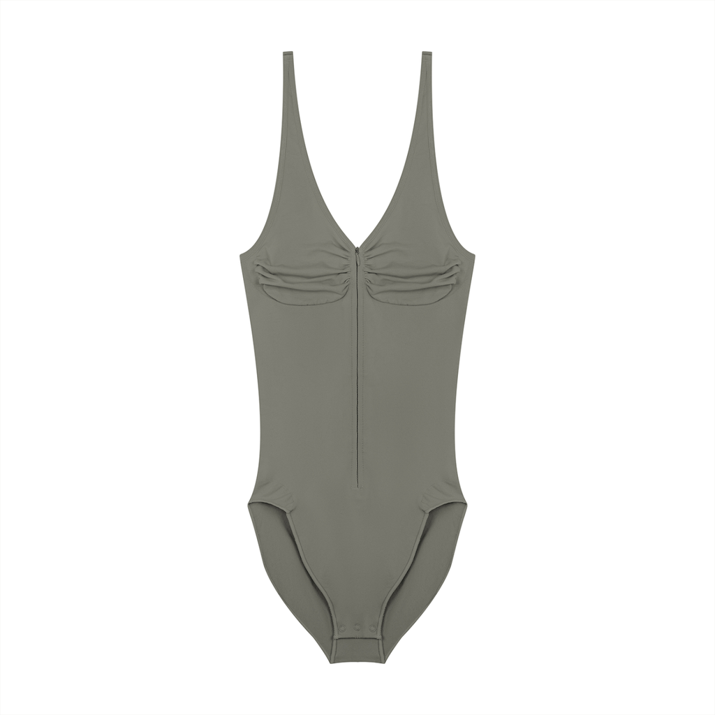 Women’s Full-Zip Ruched Bodysuit