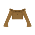 Women's Off-the-Shoulder Bell Sleeve Crop T-Shirt