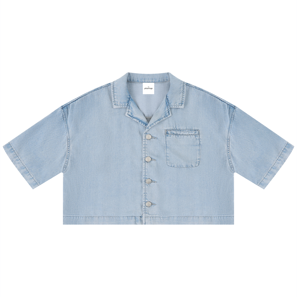 Women's Vintage Wash Boxy Cropped Shirt