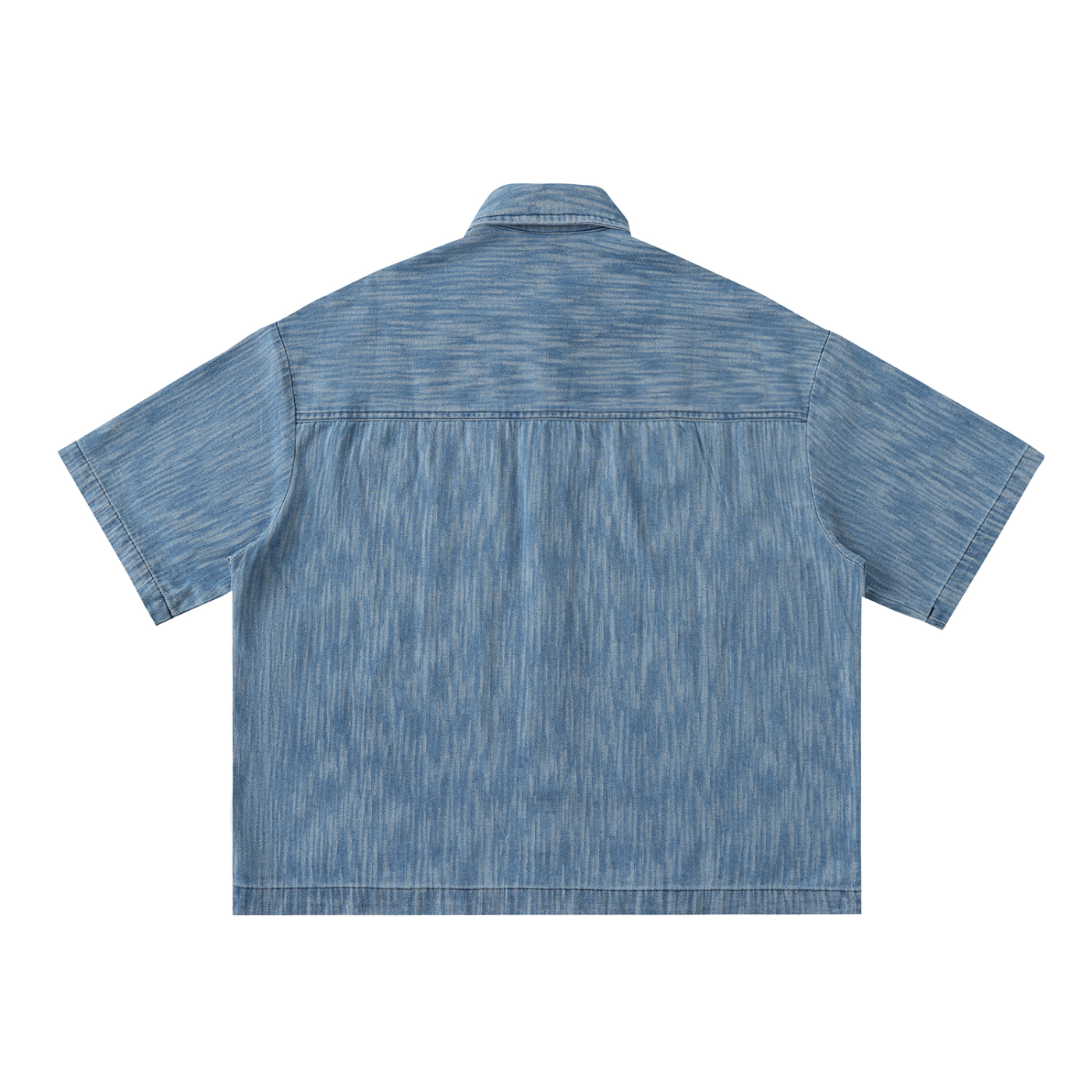 Distressed Wash Short-Sleeve Shirt