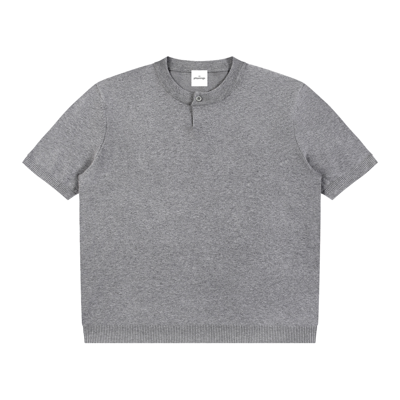 Cotton Knit Short Sleeve Henley T-Shirt