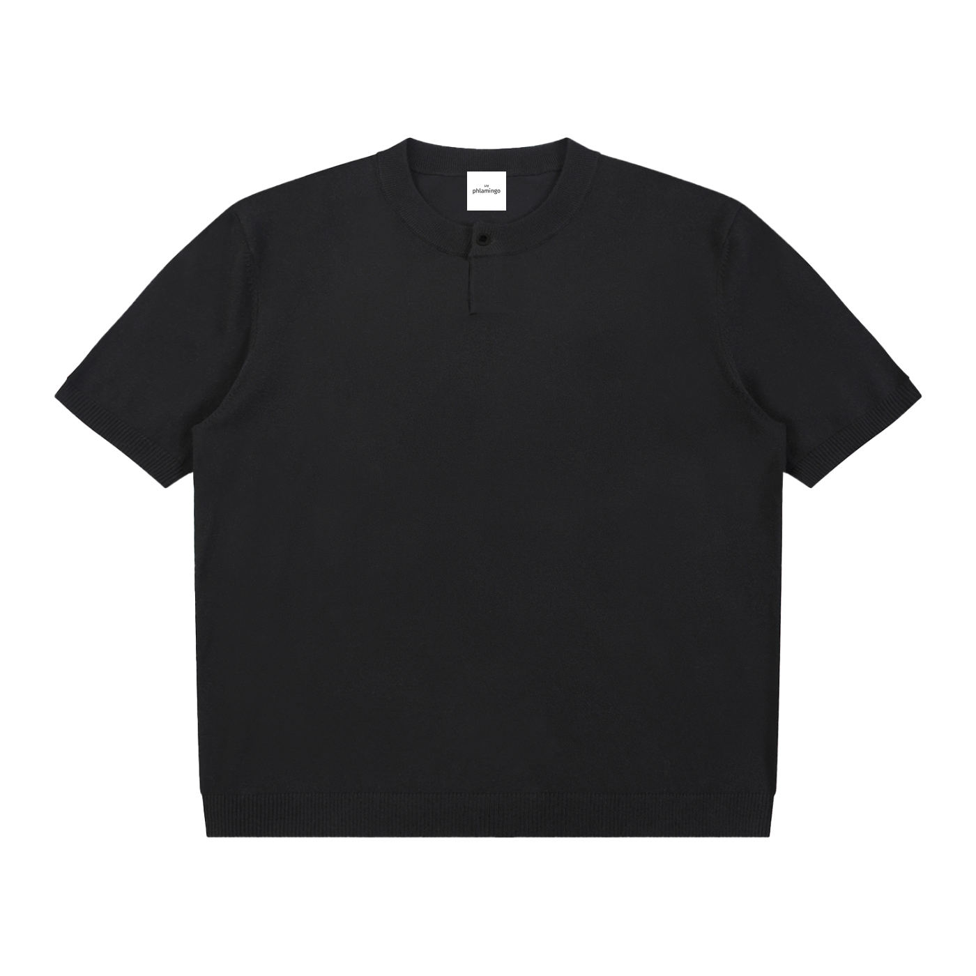 Cotton Knit Short Sleeve Henley T-Shirt